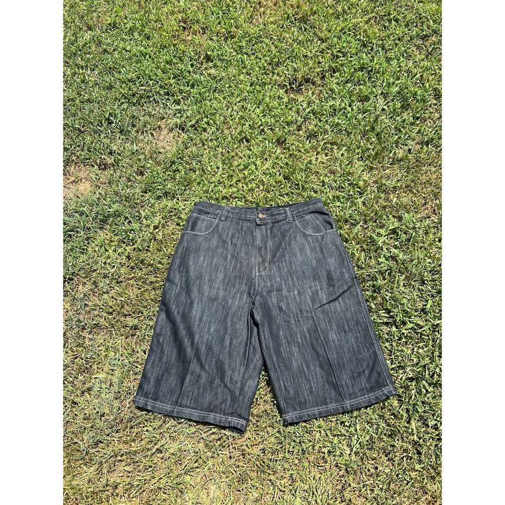 Vintage 90's Evisu Genes Jean Shorts Denim Baggy Men's 36x15 Multi Painted Loose